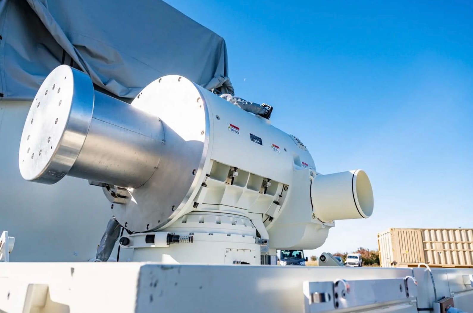 A view of the DragonFire laser beam weapon