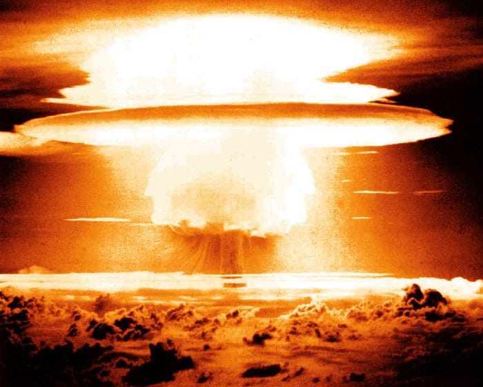 The explosion of Castle Bravo in 1954, the largest nuke ever detonated by the US (Image: Public Domain)