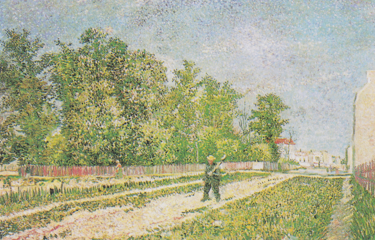 Outskirts of Paris: Road with Peasant Shouldering a Spade, by Vincent Van Gogh