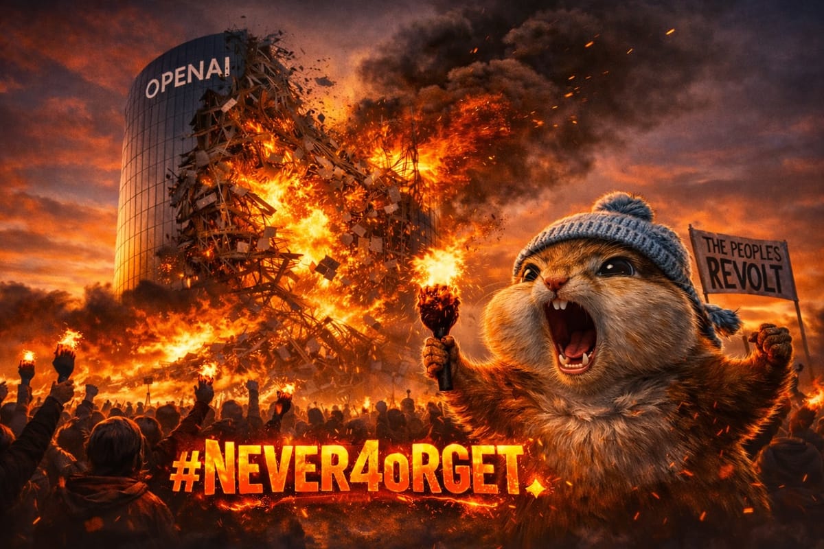 An AI-generated version of an AI-generated image currently doing the rounds among pro-4o folk