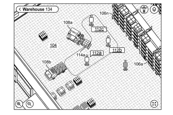 A view of Apptronik's robot factory taken from its "managing robots in workflows" patent