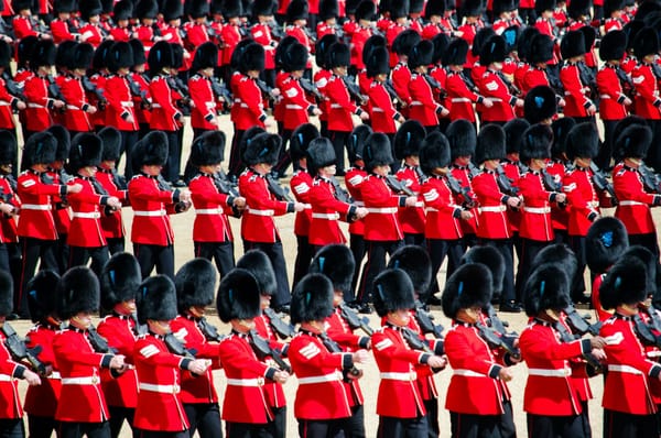 Soldiers of the British Army’s Foot Guards parade in London (Photo by Roberto Catarinicchia on Unsplash)